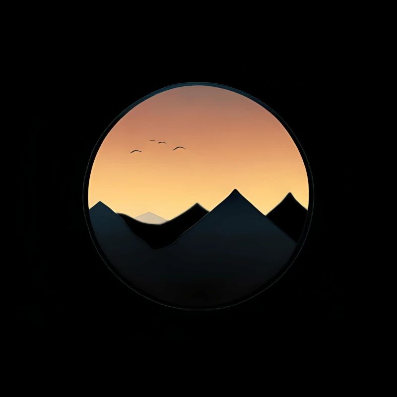 Sunset warmly drawn