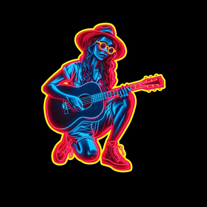 Guitariste rétro