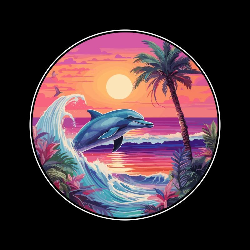 Delfin buntes Aquarell Cartoon Kawaii Tier