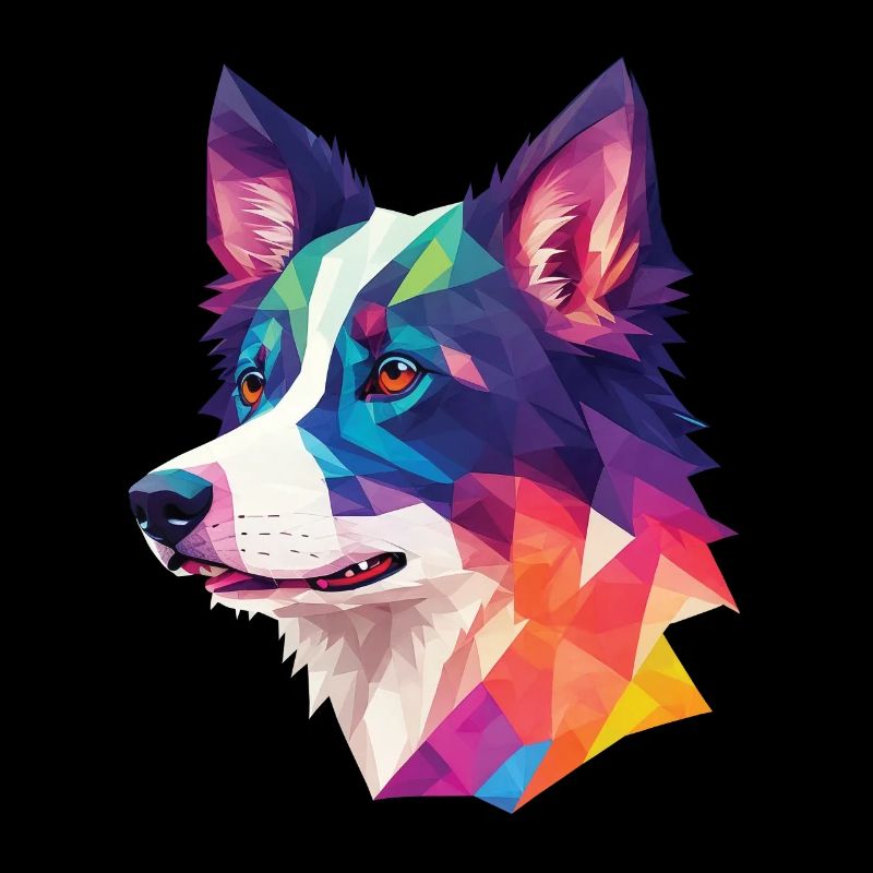 Border Collie Polygonen Hunde Kunst Collie Hund