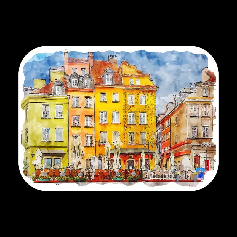 Varsovie Pologne Aquarelle Esquisse Dessin Dessiné