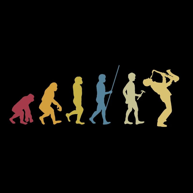 Saxophone Spieler Evolution Jazz Geschenk