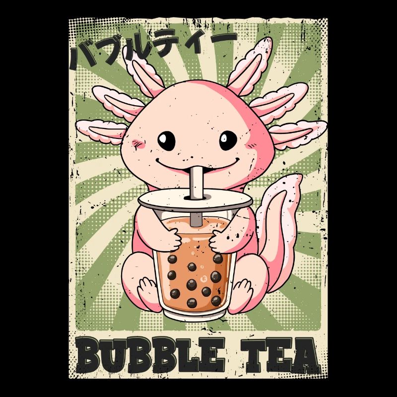 Boba Tea Axolotl Bubble Tea