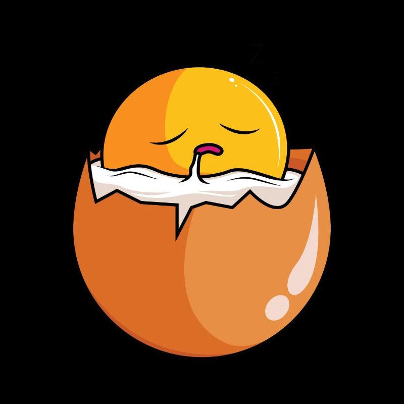 Sleepy Egg Sweet Funny Egg Scrambled Eggs Fried Egg