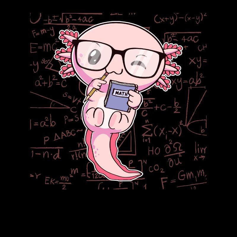 Kawaii Axolotl Pun Funny Math Math Gift