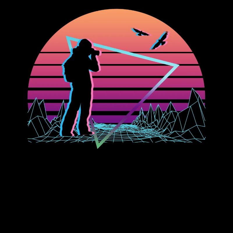 Ornithologue Birdwatching Vaporwave Esthétique