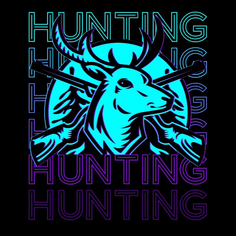 Red Deer Hunting Red Retro