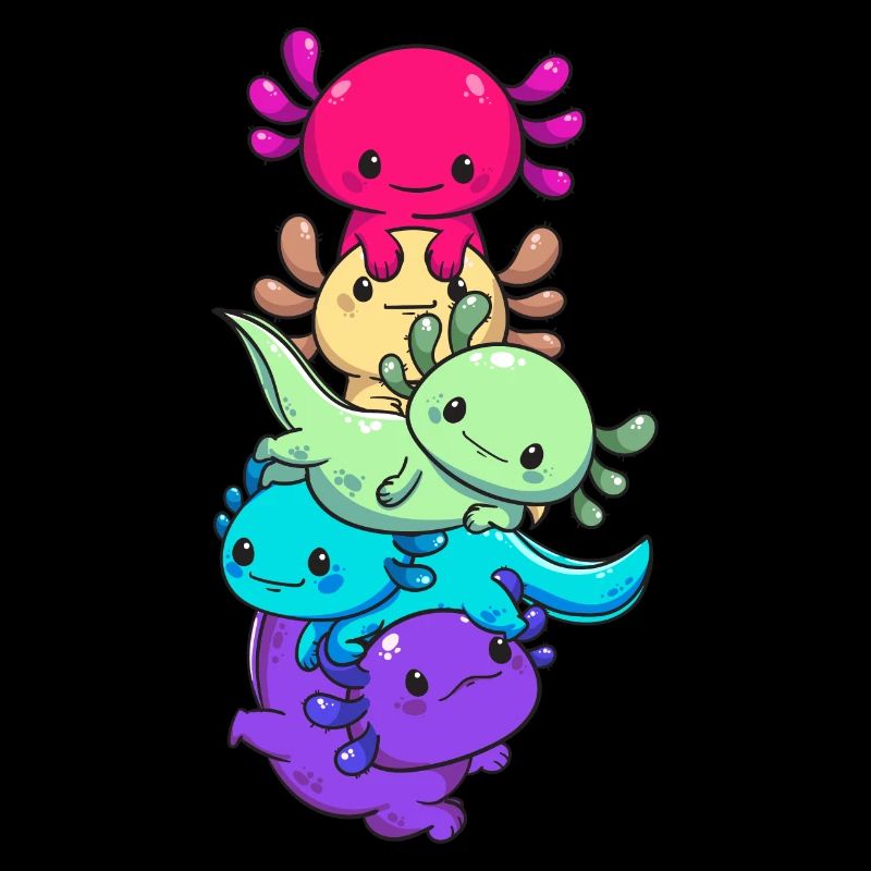 Subtil Drapeau de la Gay Pride Kawaii Axolotl LGBTQ