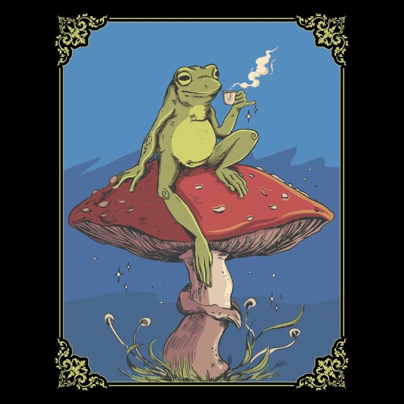 Cottagecore Aesthetic Frog Mushroom Tea Goblincor