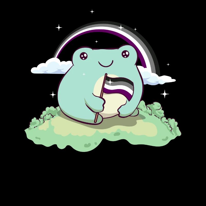Asexual Pride Ace Flag Cute Frog Subtle LGBTQ