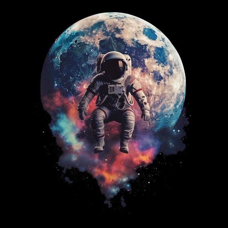 Astronaut Space Floating Moon