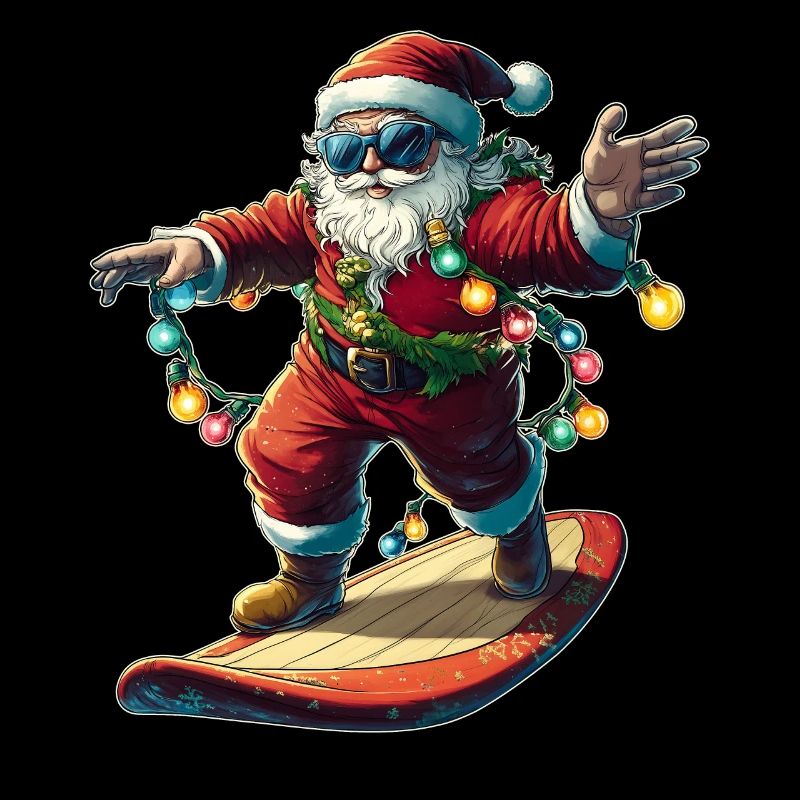 Père Noël Surf Surfeur Père Noël