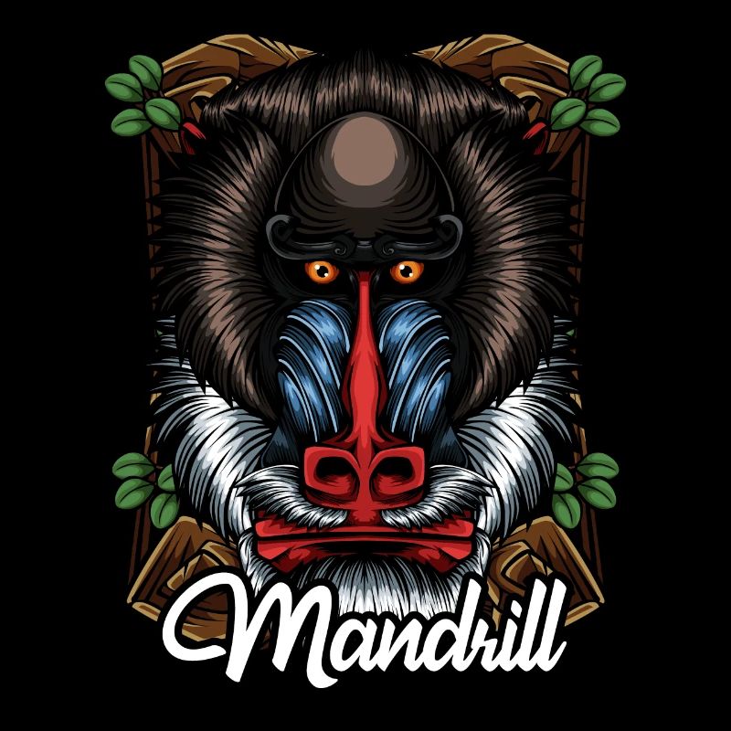 Affengesicht Mandrill Farbenfroh Äffchen Geschenk