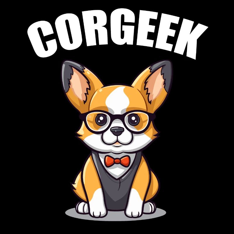 Corgi avec lunettes Geeks Nerds Corgis chien Corgeek