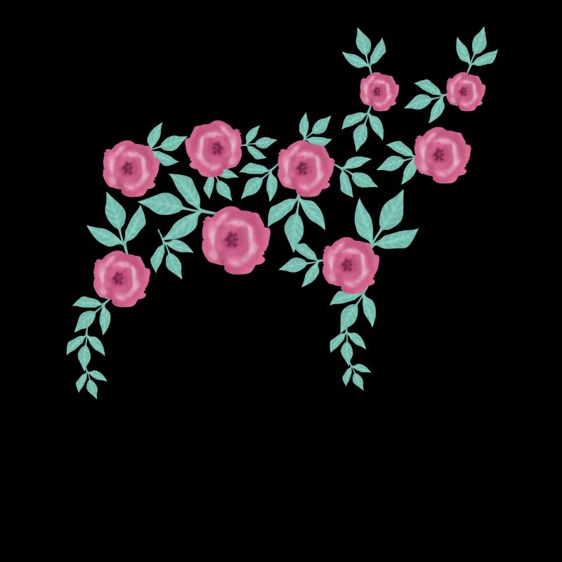 Bouledogue français en fleurs