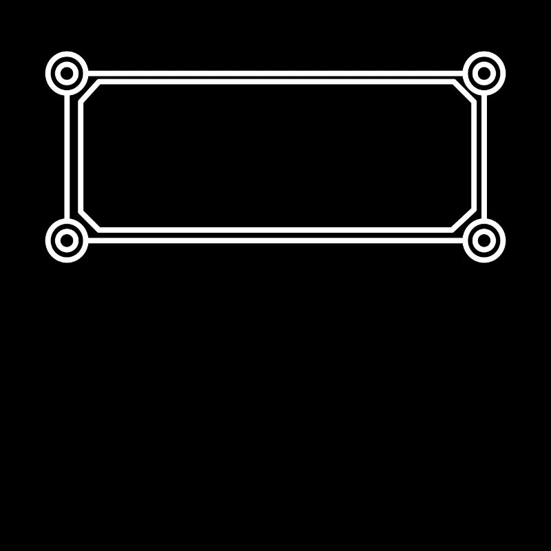 Rectangle avec cadre circulaire en blanc