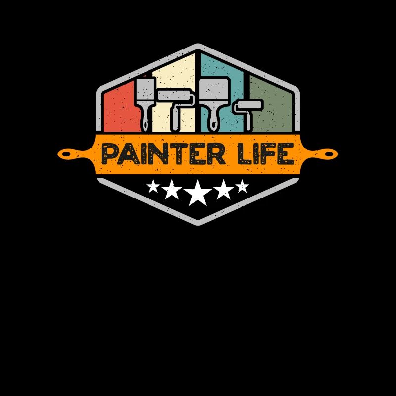 Painter Life Retro Craftsmen Paint Brush Painting