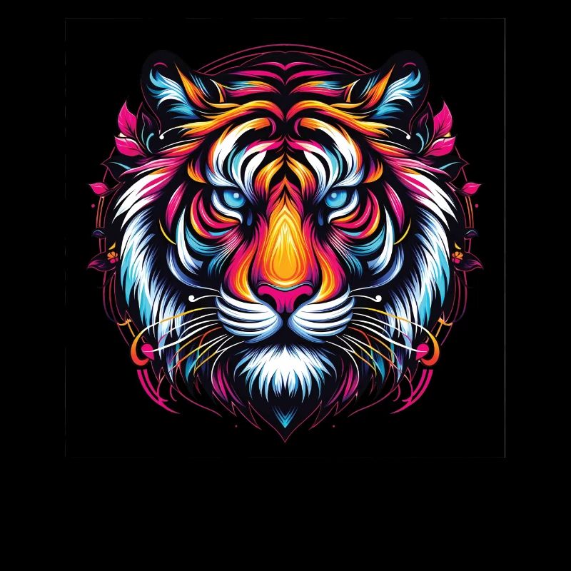 Tiger Gesicht, Bunte Tierkunst, Tiger