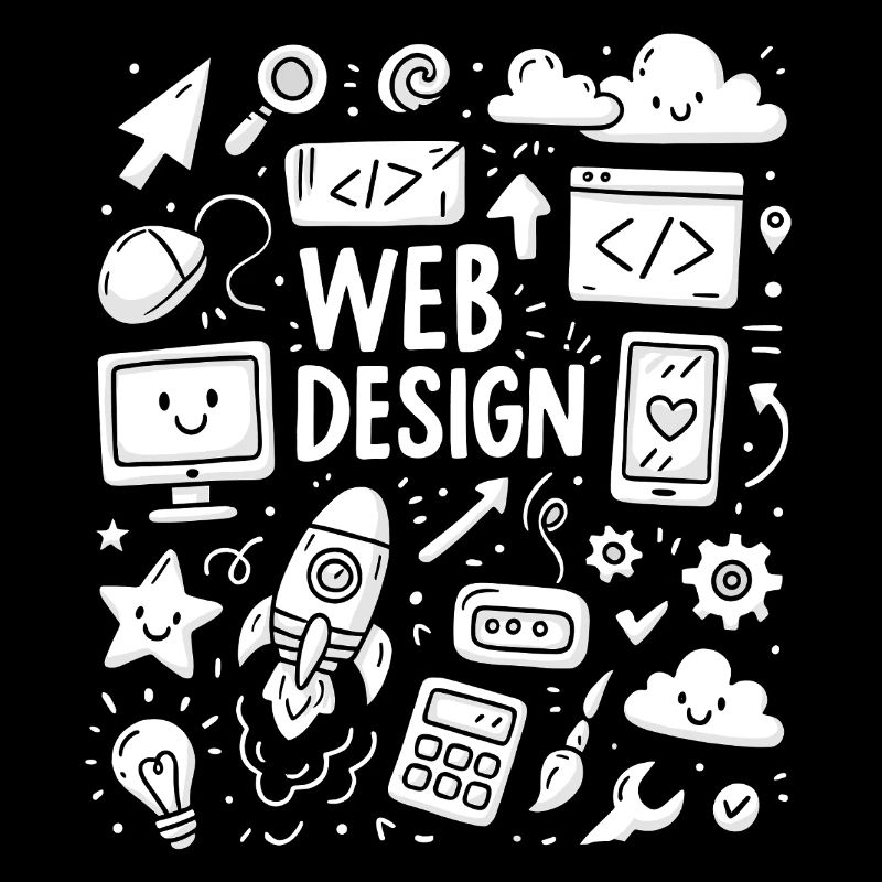 Icônes de doodle de conception Web