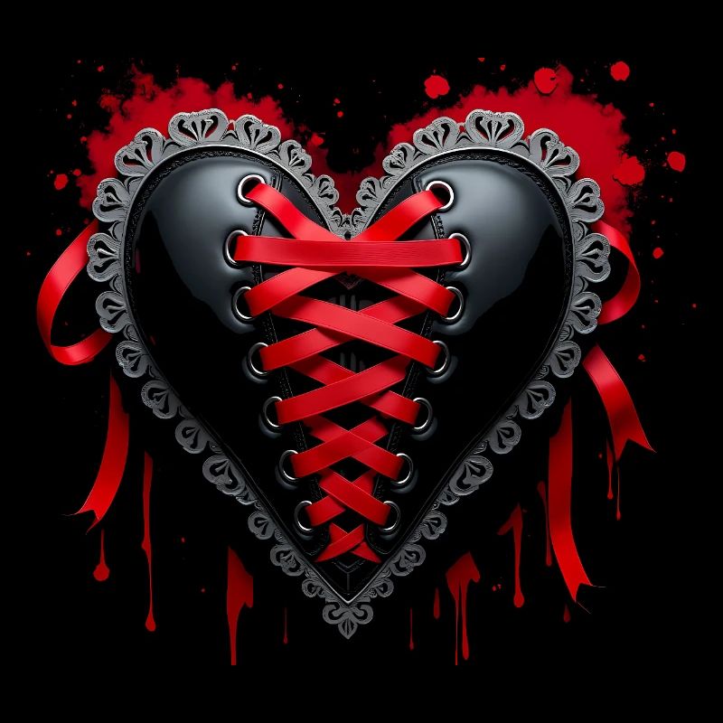 Corset coeur gothique - Saint Valentin Occulte