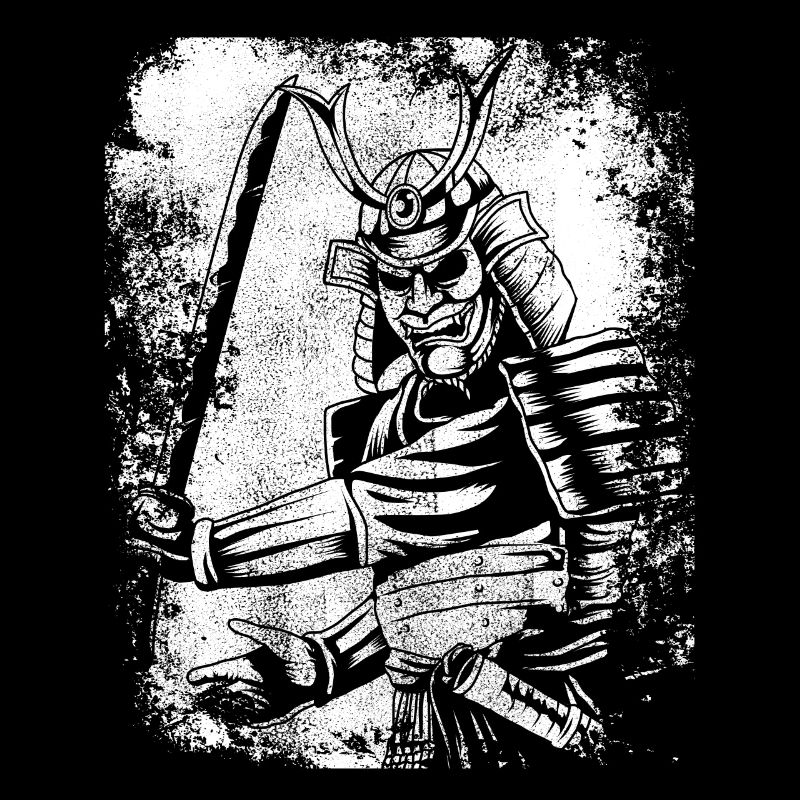 Retro Samurai Krieger Shirt 7 Tugendenden Japan
