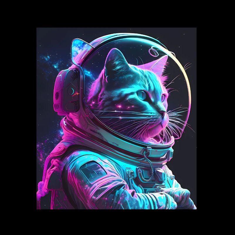 Chaton Astronaute de l’espace Cosmos Neon
