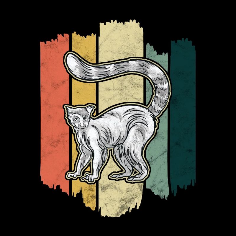 Graphique de Madagascar primate lémur catta