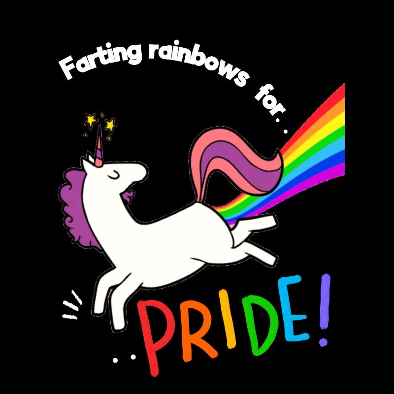 Funny gay pride rainbow unicorn