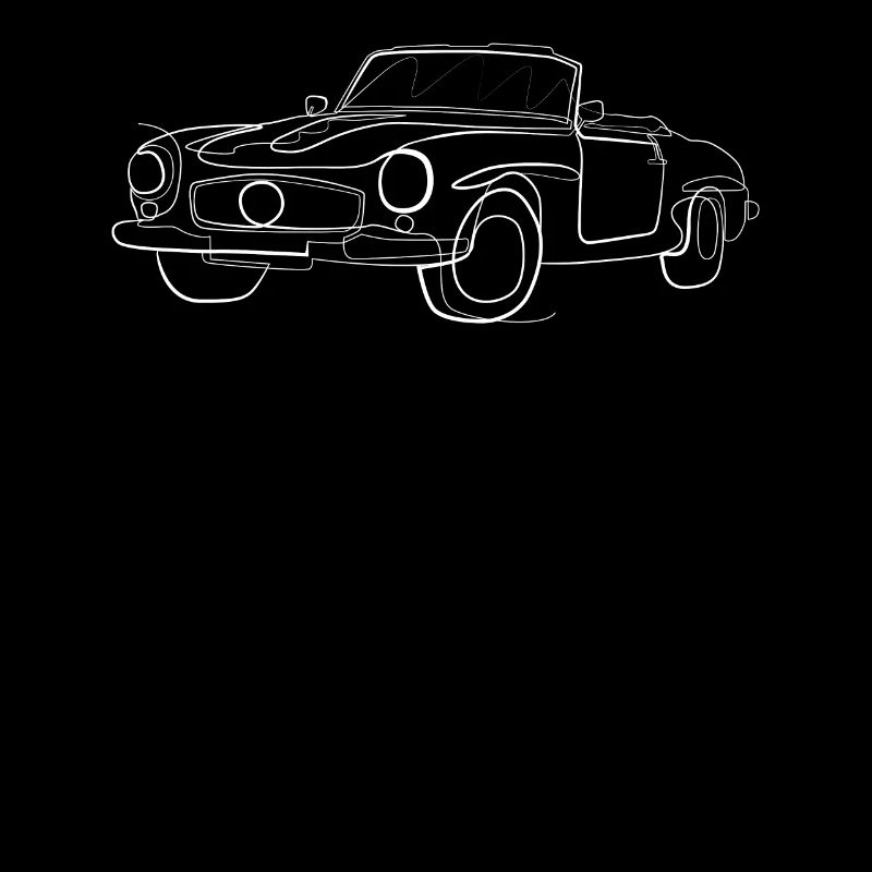 Oldtimer Cabriolet - one line drawing