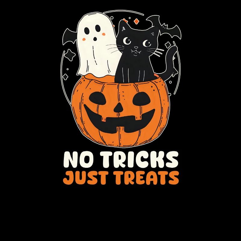 Halloween-Katze Keine Süßes, nur Leckerlis