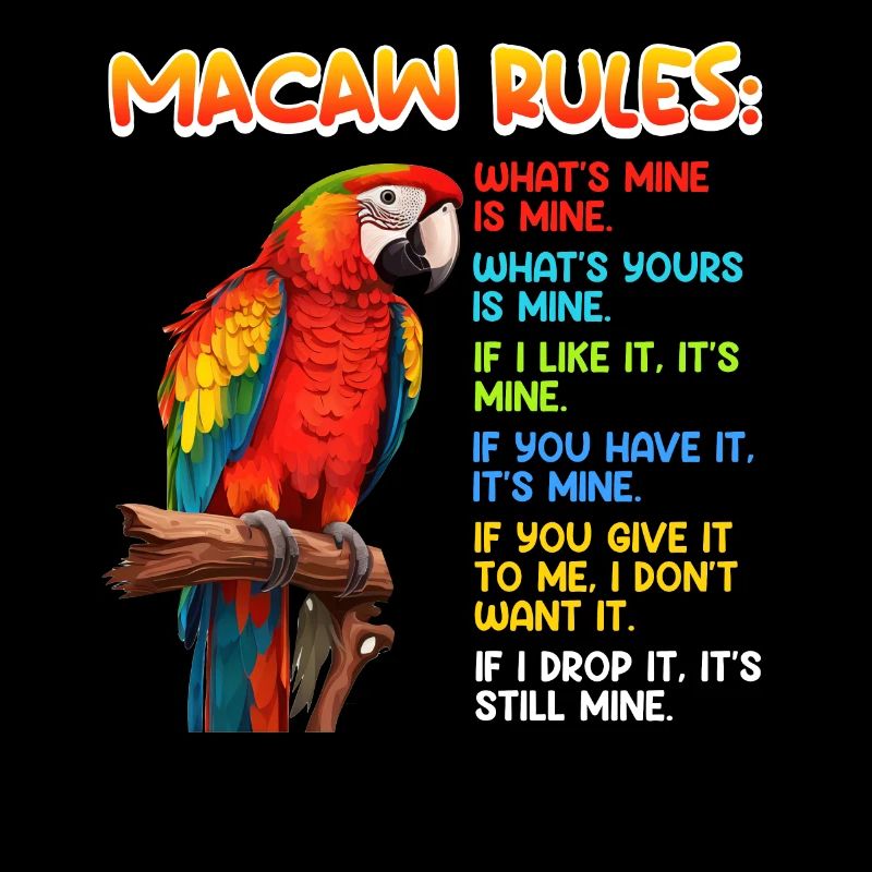 Macaw Rules Parrot Fan Macaw Bird Lover