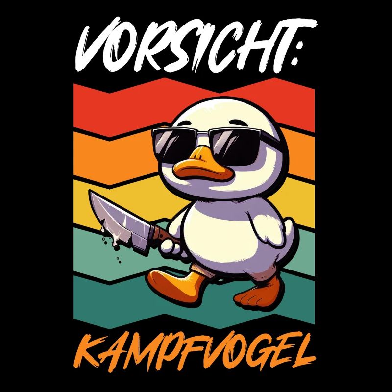 Karneval Ente VORSICHT KAMPFVOGEL Lustiges