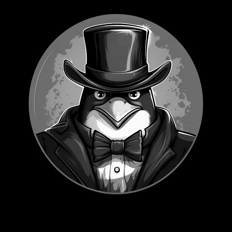 Penguin as detective black and white