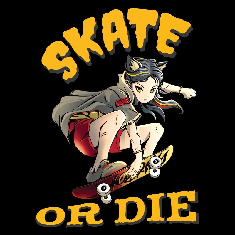 Skate oder stirb Skateboarder Anime Mädchen