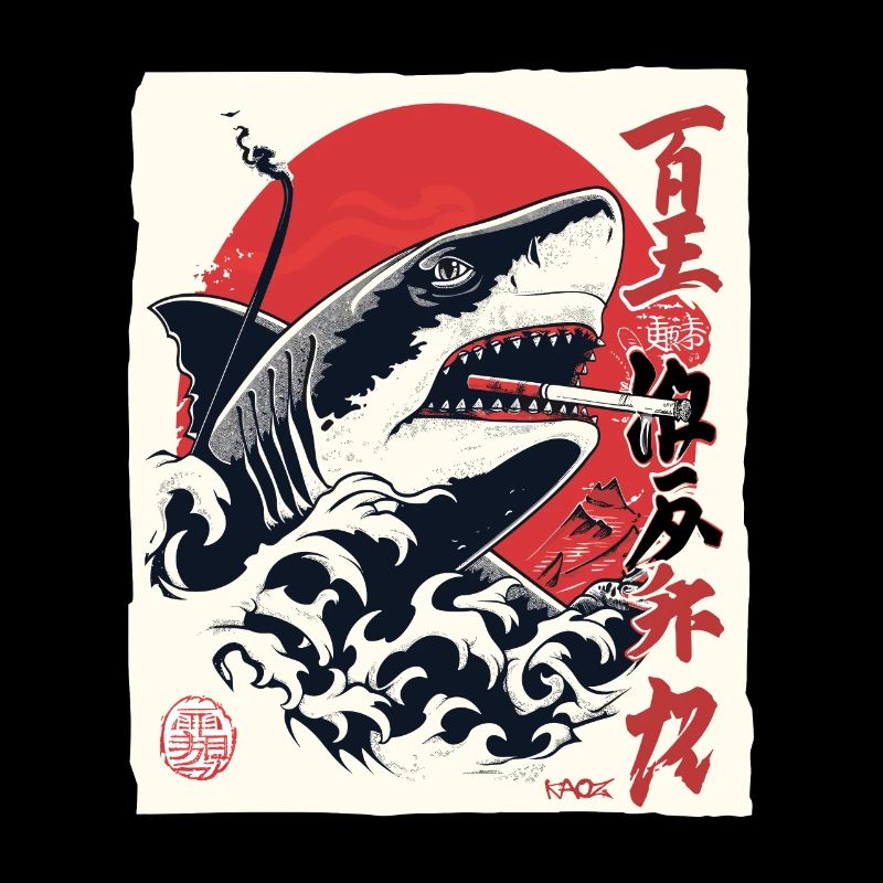 Cool smoking Japanese shark