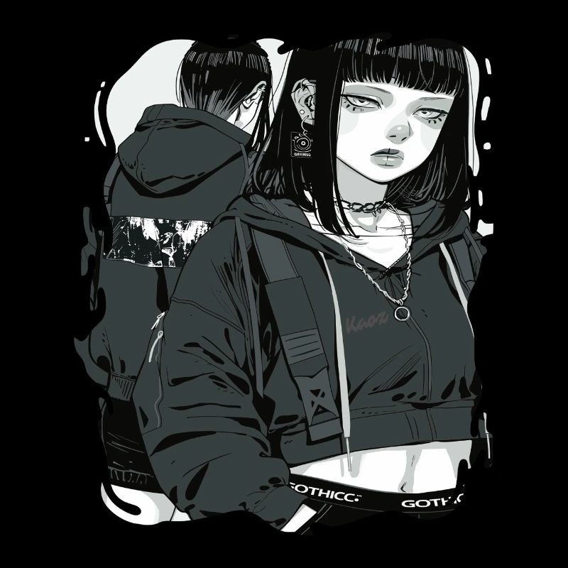 Dark Gothic Anime Girl Aesthetic