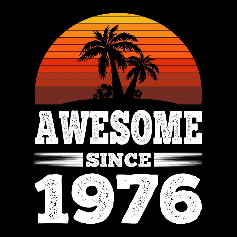 Awesome Since 1976 Sunset red