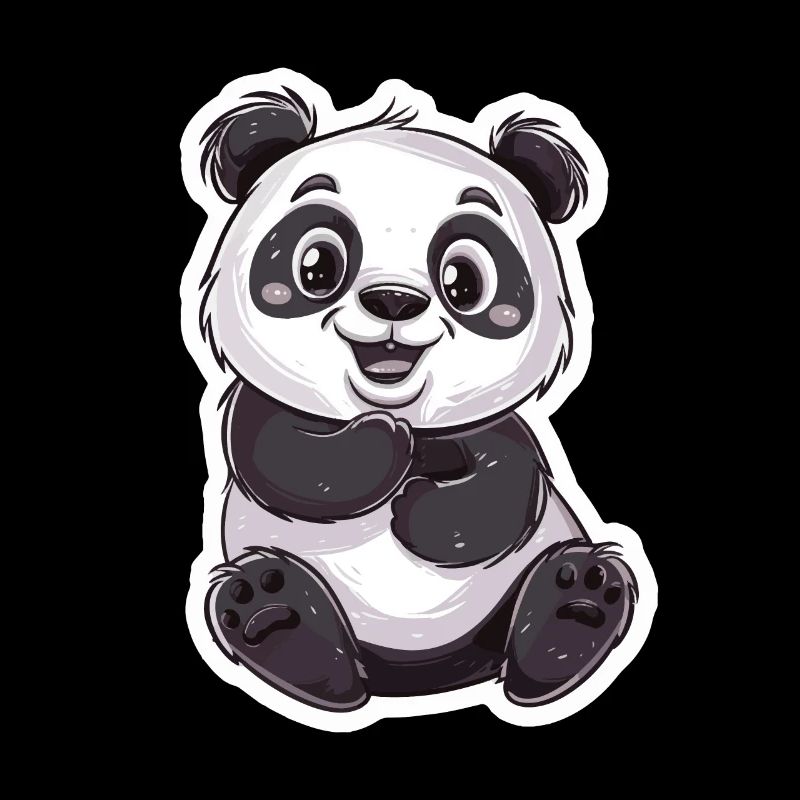 Exubérant Panda Buddy Sticker