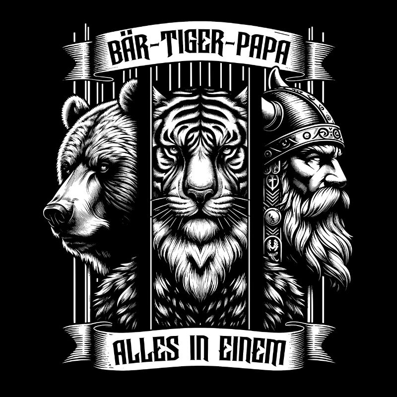 Bärtigerpapa Bär Tiger Mann Geschenk Bart Sprüche