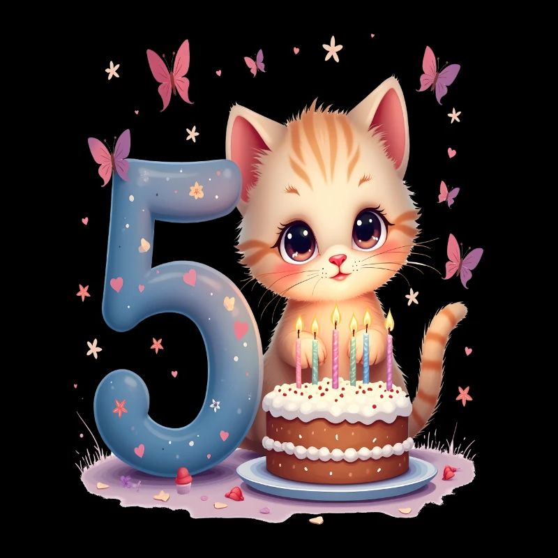 Süßes Kätzchen 5. Geburtstag Mädchen