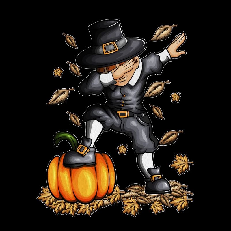 Thanksgiving boy makes dab dabbing crop dancing