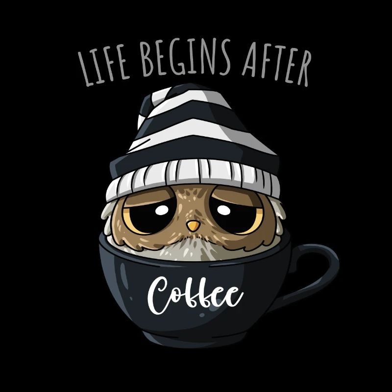 Spruch Kaffeeliebhaber Kaffeetrinker Kaffee Eule