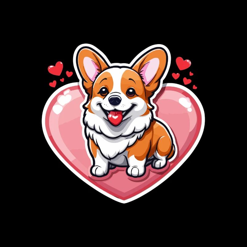 Corgi avec du cœur