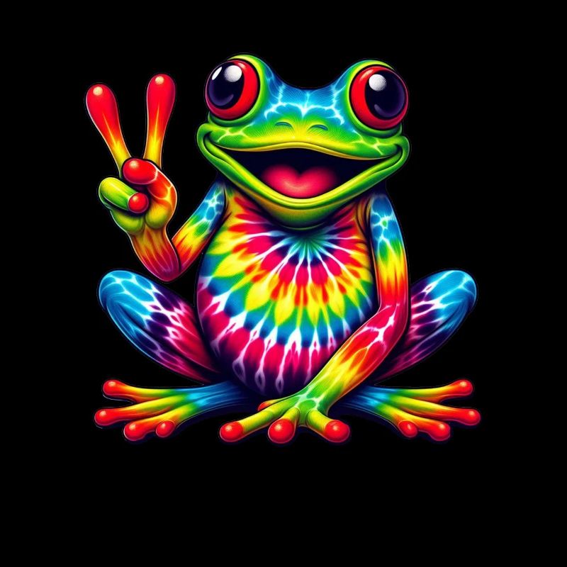 Frosch Friedenszeichen Niedliche Hippie