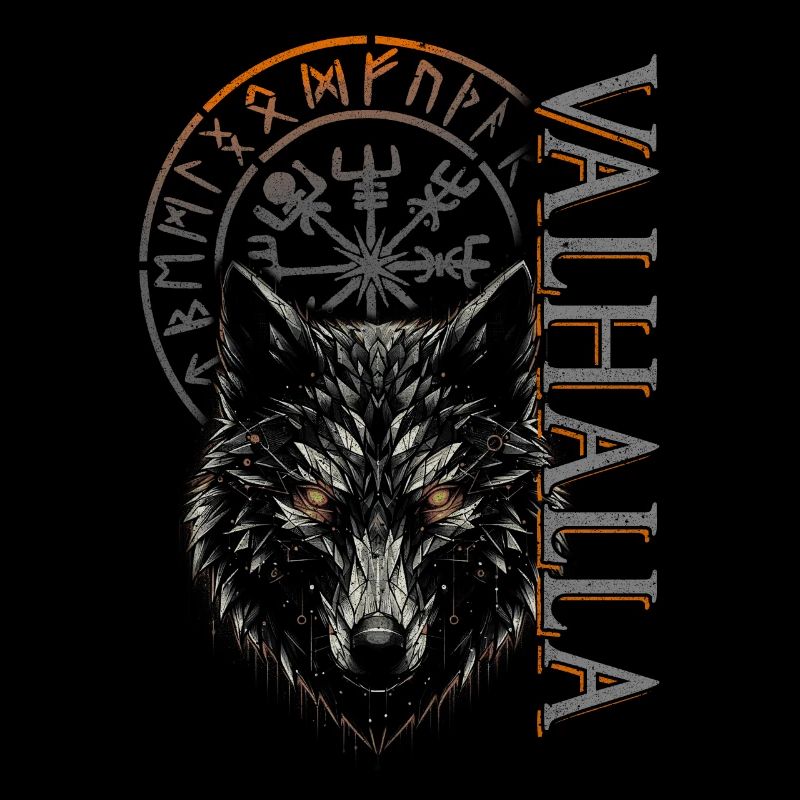 Valhalla Wolf Nordische Götter Wikinger Kompass