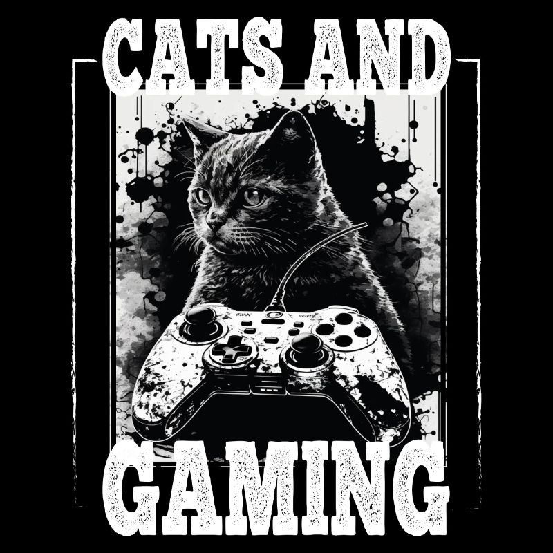 Cats and Gaming Katze Kätzchen Controller Zocken