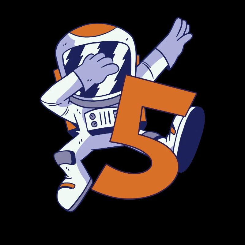 5ème anniversaire Astronaute 5 ans Galaxie spatiale