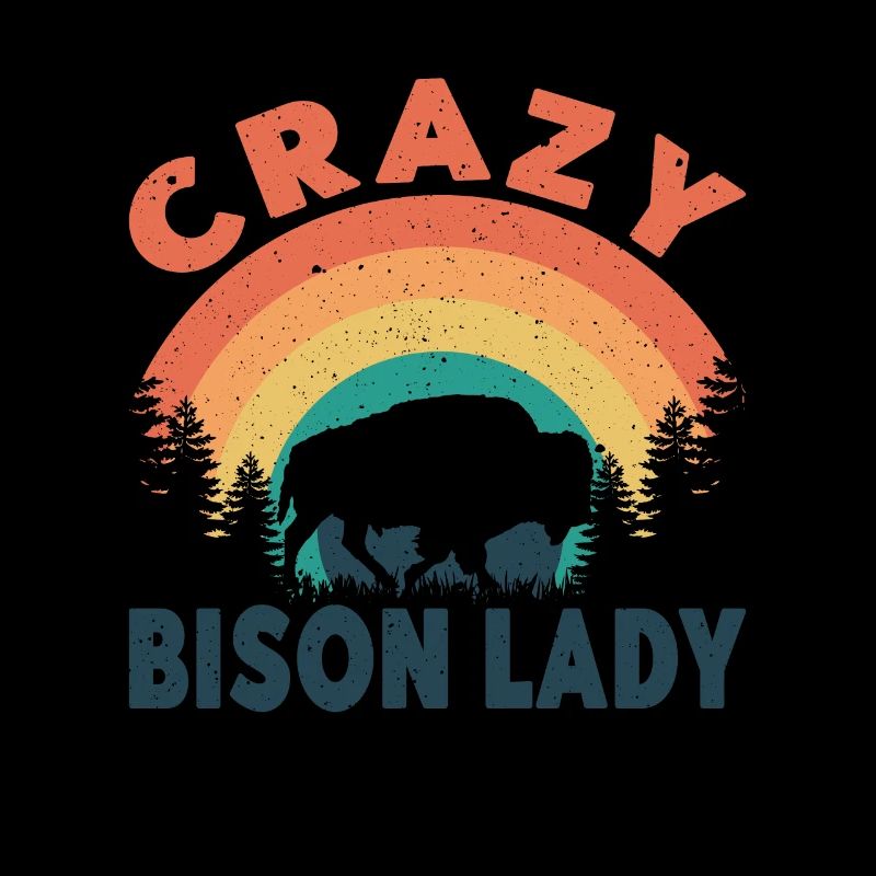 Crazy Bison Lady Kuh Bison Büffel Wasserbüffel
