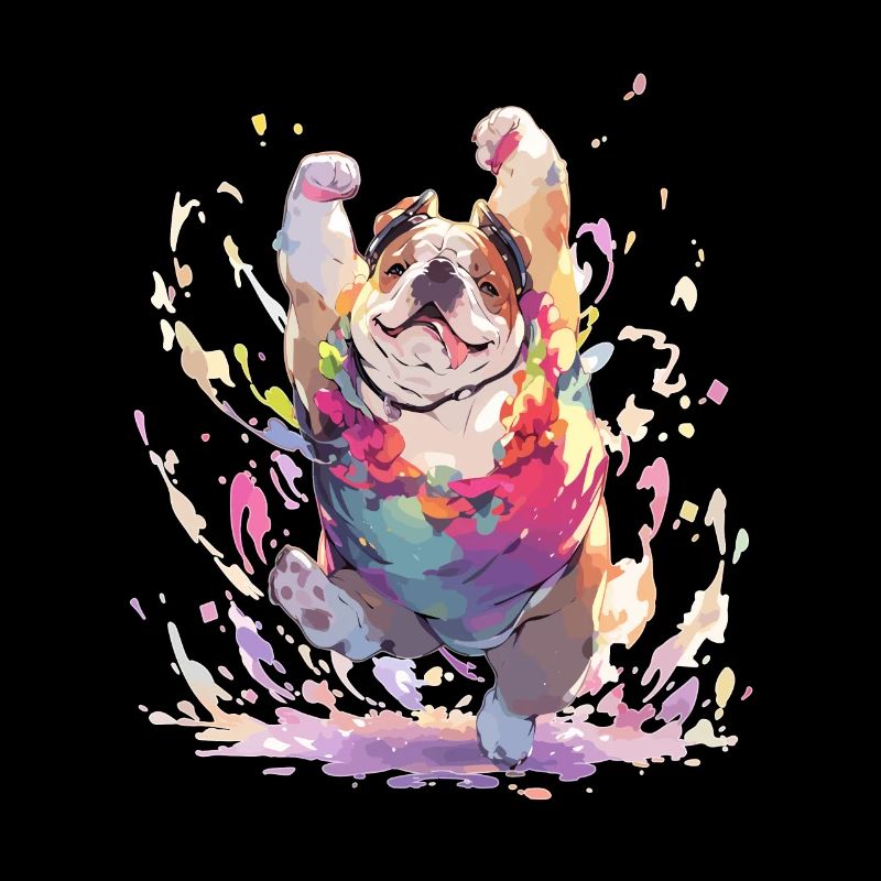Concours de danse de chien drôle de bouledogue joyeux