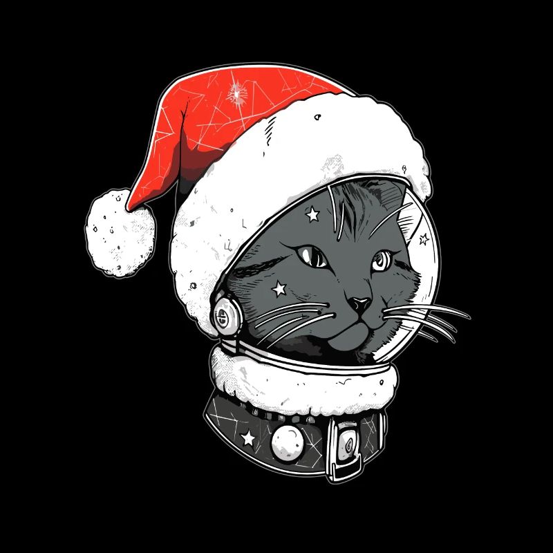 Noël astronaute chat trippy hiver rave